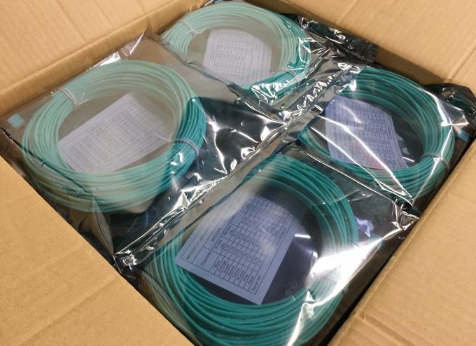OM4 MPO fiber optic trunk patch cord product photo — cable assembly overview