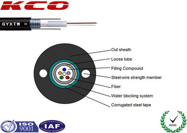 2-24 Cores Single Mode Steel Tape Armored GYXTW Fiber Optic Cable for Outdoor Armored Fiber Cable Networks
