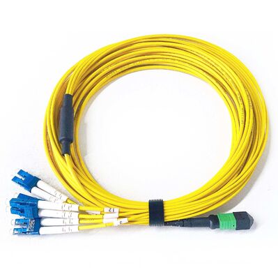 Single Mode 8fibers APC MPO-8 MTP-8 To LC Duplex Fiber Optical Break-out Patch Cable Polarity Method A B C 