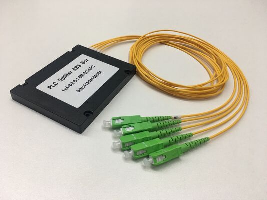 1x4 Fiber Optic Splitter PLC Splitter with SC/APC Connector and G657A1 Fiber for FTTH PON Networks
