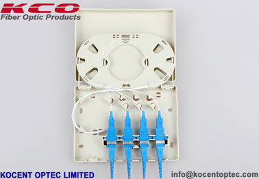 4 Port Indoor Fiber Optic Terminal Box with ABS+PC Material and SC/FC/ST/E2000/LC Adapters 210x110x30mm