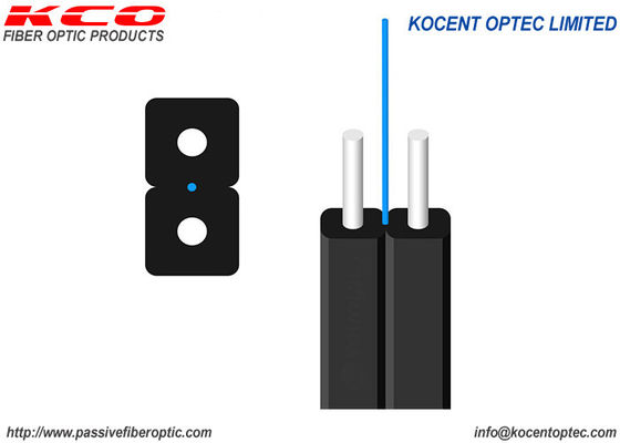 G657A 1core 2wire LSZH أسود داخلي FTTH إسقاط كابل الألياف البصرية